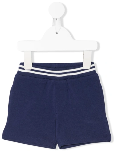 Moncler Babies' Striped Waist Track Shorts In Blue