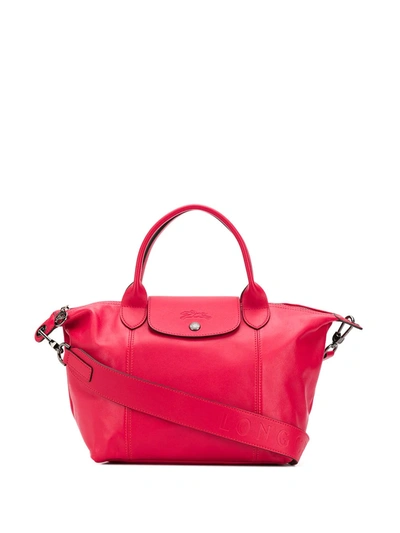 Longchamp Le Pliage Cuir Tote Bag In Pink