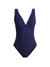 Karla Colletto Swim Ines Plunging One-piece Swimsuit In Navy