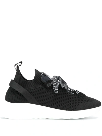 Dsquared2 Speedster Logo Band Tech Knit Sneakers In Black