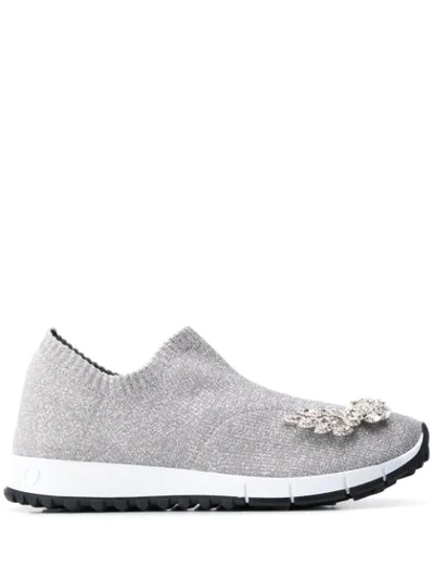 Jimmy Choo Verona Crystal-embellished Sneakers In Silver Mix