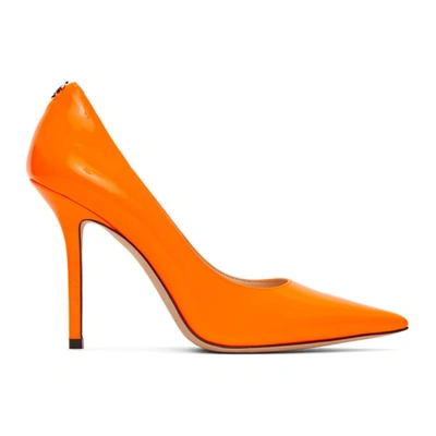 Jimmy Choo Women's Love 100 Pointed-toe Pumps In Neon Orange
