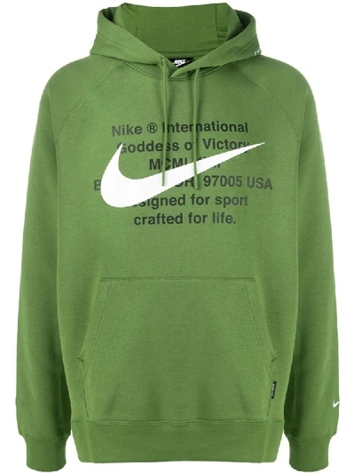 Nike Sportswear Swoosh Hooded Sweatshirt In Green