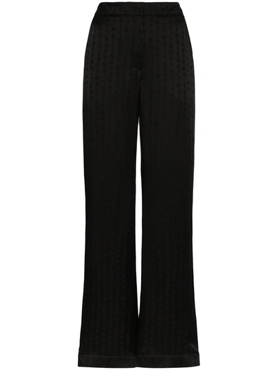 Off-white Alphabet-print Wide-leg Trousers In Black