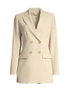 Elie Tahari Aster Double-breasted Crepe Jacket In Island Sand