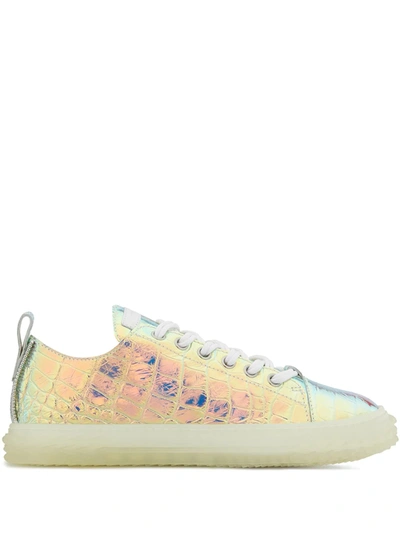 Giuseppe Zanotti Low Top Holographic Effect Sneakers In White