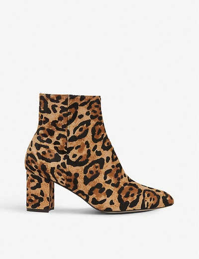 Lk Bennett Jette Leopard-print Calf Hair Boots In Nat-natural Leopard