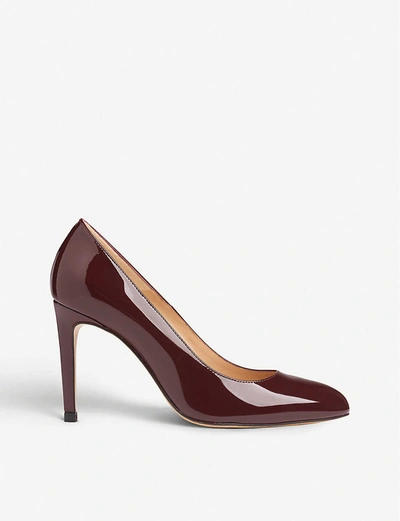 Lk Bennett Whitney Patent Leather Courts In Red-oxblood