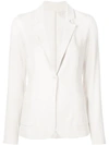 Majestic Stretch Linen One-button Blazer In Blanc