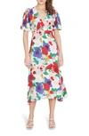 Faithfull The Brand Vittoria Short-sleeve Floral Midi Dress In Anita Floral Print