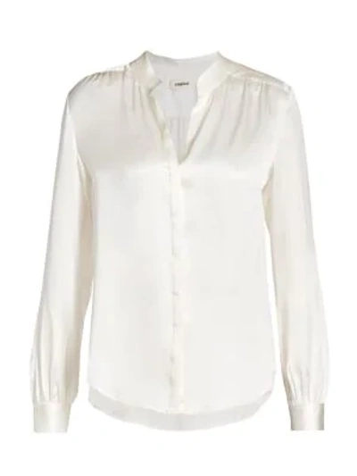 L Agence Bianca Silk Charmeuse Button-down Blouse In Ivory