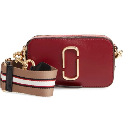 The Marc Jacobs The Snapshot Leather Crossbody Bag In New Cranberry Multi
