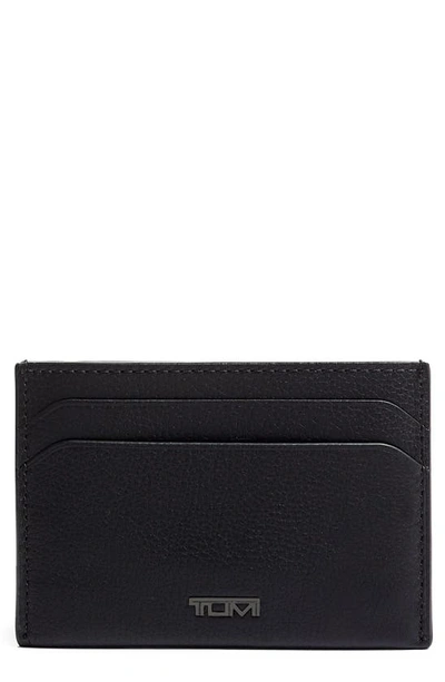 Tumi Nassau Slim Leather Card Case In Black Smooth