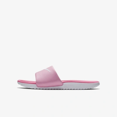 Nike Kawa Little/big Kids' Slides In Psychic Pink,laser Fuchsia,white
