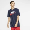 Nike Men's  Sportswear T-shirt In Obsidian,white,university Red