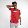 Nike Dri-fit Big Kids' Swoosh Training T-shirt In University Red,white