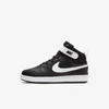 Nike Court Borough Mid 2 Little Kids' Shoes In Black,white