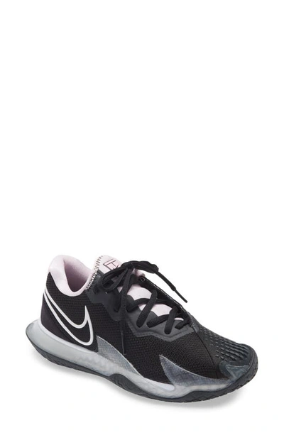 Nike Court Air Zoom Vapor Cage 4 Tennis Shoe In Black,pink Foam,dark Smoke Grey,white