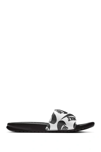 Nike Benassi Jdi Slide Sandal In Black,white,black