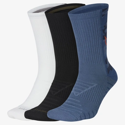 Nike Everyday Max Cushioned Training Crew Socks (3 Pairs) In Blue