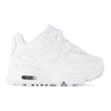 Nike Baby White Air Max 90 Ltr Sneakers In White,metallic Silver,white,white
