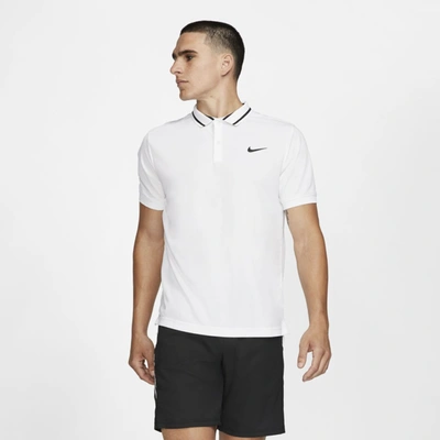 Nike Court Dri-fit Men's Tennis Polo In White,black,black