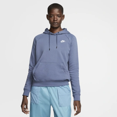 Nike Sportswear Essential Women's Fleece Pullover Hoodie In Blue