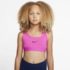 Nike Big Kids' (girls') Sports Bra (fire Pink) In Fire Pink,fire Pink,fire Pink,black