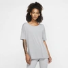 Nike Women's  Yoga Short-sleeve Top In Grey