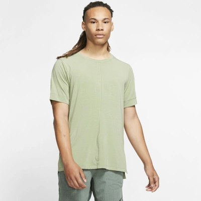 Nike Yoga Dri-fit Men's Short-sleeve Top (oil Green) - Clearance Sale In Oil Green,black
