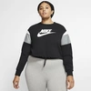 Nike Sportswear Heritage Women's Fleece Crew (plus Size) In Black
