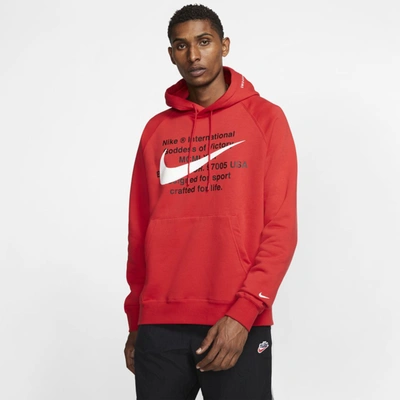 Nike Sportswear Swoosh Men's Pullover Hoodie In Red