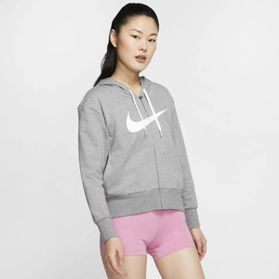 Nike Dri-fit Get Fit Women's Full-zip Training Hoodie In Grey