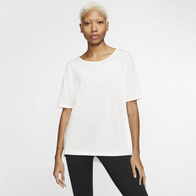 Nike Women's  Yoga Short-sleeve Top In White