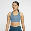 Nike Swoosh Women's Medium-support Non-padded Sports Bra In Blue