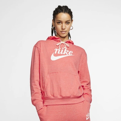 Nike Women's Sportswear Gym Vintage Logo Hoodie In Red | ModeSens