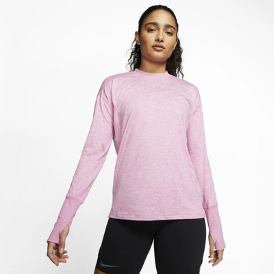 Nike Element Women's Running Top In Magic Flamingo,heather