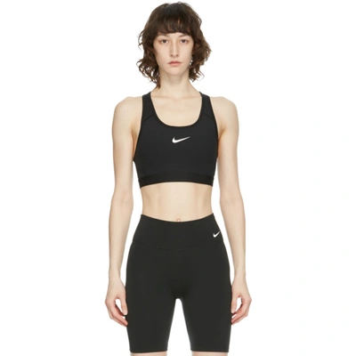 Nike Swoosh Dri-fit Recycled Sports Bra In Black