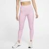 Nike One Luxe Women's Heathered Mid-rise Tights In Magic Flamingo/clear