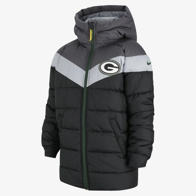 Nike (nfl Packers) Big Kids' Hooded Puffer Jacket In Green