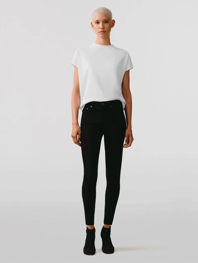 Agolde Sophie Mid Rise Skinny Ankle In Sane In Black