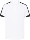 Prada Side-stripe Polo Shirt In White