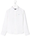 Emporio Armani Teen Long-sleeve Linen Shirt In White