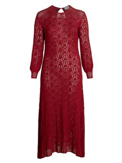 Baacal, Plus Size Loren Crochet Maxi Dress In Scarlet Letterred