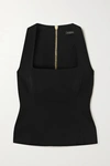 Versace Sleeveless Stretch-silk Bustier Top In Nero