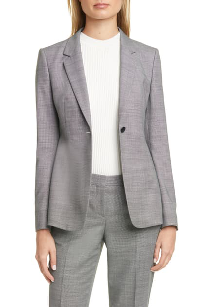 Hugo Boss Jalaia Bird S Eye Suit Jacket In Black Fantasy Modesens