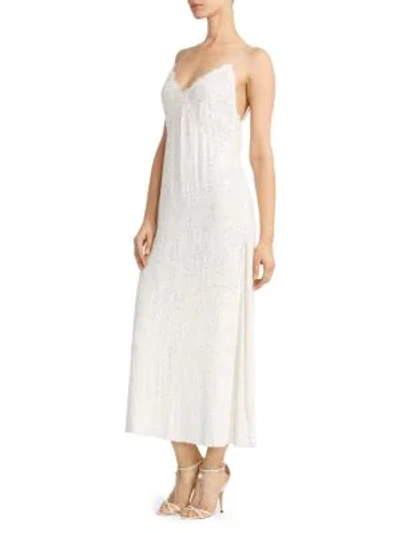 Magda Butrym Hawaii Sequined Slip Dress In Cream