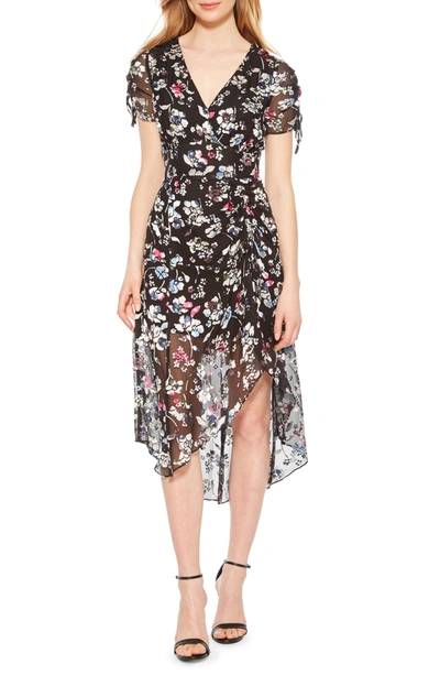 Parker Floral Ruched Short-sleeve Midi Dress In Multi Cosm