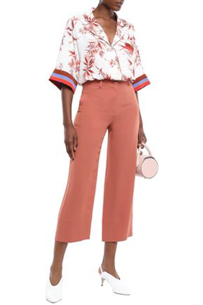 Joie Bayley Floral & Stripe Cropped Camper Shirt In White