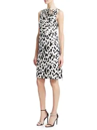 Calvin Klein Graphic Leopard Print Douchesse Dress